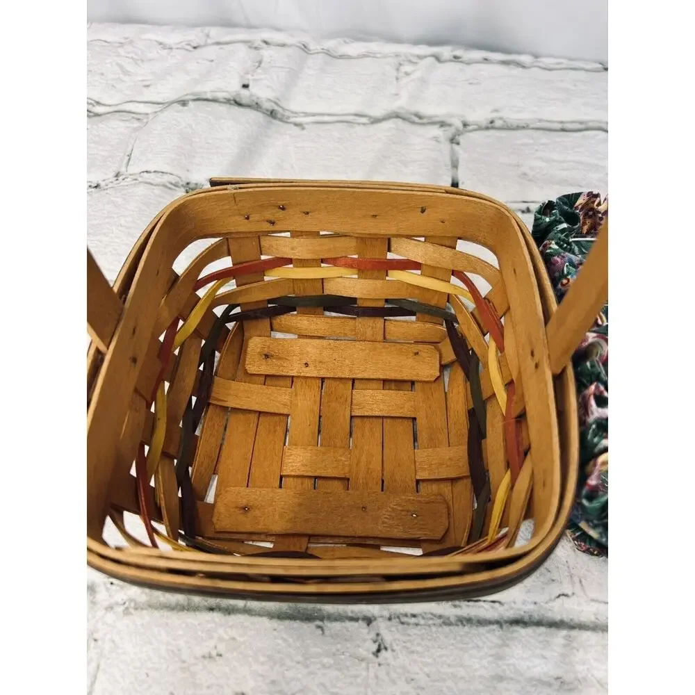 1998 Longaberger Small Easter Basket w/Easter Egg Liner & Protector 6